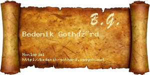 Bedenik Gothárd névjegykártya